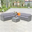 Pemberly Row 8-piece Polyester and Rattan Patio Sofa Set with Storage in Gray