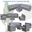Pemberly Row 8-piece Polyester and Rattan Patio Sofa Set with Storage in Gray