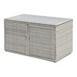 Pemberly Row 88-gallon Contemporary Rattan Patio Container Box Bin in Gray