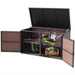 Pemberly Row 88-gallon Contemporary Rattan Patio Container Box Bin in Brown