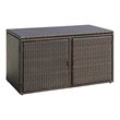 Pemberly Row 88-gallon Contemporary Rattan Patio Container Box Bin in Brown