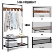 Pemberly Row Contemporary Iron and MDF Hall Tree with 5 Hooks in Coffee