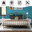 Pemberly Row Iron Queen Size Slat Platform Headboard Footboard in Brown