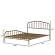 Pemberly Row Iron Queen Size Slat Platform Headboard Footboard in Brown