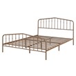 Pemberly Row Iron Queen Size Slat Platform Headboard Footboard in Brown