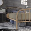 Pemberly Row Iron Queen Size Slat Platform Headboard Footboard in Brown