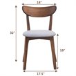 Pemberly Row Rubber Wood & Sponge Dining Chair w/ Curved Back-Walnut (Set of 2)