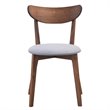 Pemberly Row Rubber Wood & Sponge Dining Chair w/ Curved Back-Walnut (Set of 2)