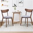 Pemberly Row Rubber Wood & Sponge Dining Chair w/ Curved Back-Walnut (Set of 2)