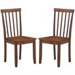 Pemberly Row Contemporary Rubber Wood and MDF Dining Chair in Walnut (Set of 2)