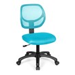 Pemberly Row Sponge Height Low-Back Armless Computer Desk Chair in Blue