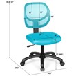 Pemberly Row Sponge Height Low-Back Armless Computer Desk Chair in Blue