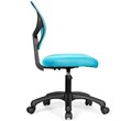 Pemberly Row Sponge Height Low-Back Armless Computer Desk Chair in Blue