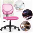 Pemberly Row Sponge Height Low-Back Armless Computer Desk Chair in Pink