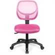 Pemberly Row Sponge Height Low-Back Armless Computer Desk Chair in Pink