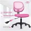 Pemberly Row Sponge Height Low-Back Armless Computer Desk Chair in Pink