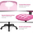 Pemberly Row Sponge Height Low-Back Armless Computer Desk Chair in Pink
