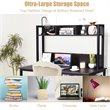 Pemberly Row MDF and Iron Computer Desk with Hutch Bookshelf in Brown