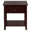 Pemberly Row Contemporary MDF and Pine Beside Table with Sturdy Frame in Brown