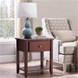 Pemberly Row Contemporary MDF and Pine Beside Table with Sturdy Frame in Brown