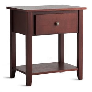 Pemberly Row Contemporary MDF and Pine Beside Table with Sturdy Frame in Brown