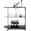 Pemberly Row Metal and MDF Bar Table with Tempered Glass Shelf in Black
