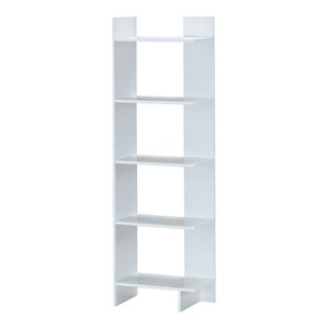 Pemberly Row 5-Tier Engineered Wood Bookcase with Open Shelves in White