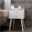 Pemberly Row Contemporary Solid Wood Nightstand with 2 Sliding Drawers in White