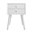 Pemberly Row Contemporary Solid Wood Nightstand with 2 Sliding Drawers in White