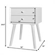 Pemberly Row Contemporary Solid Wood Nightstand with 2 Sliding Drawers in White