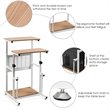 Pemberly Row Contemporary Engineered Wood Adjustable Computer Desk in Oak