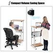 Pemberly Row Contemporary Engineered Wood Adjustable Computer Desk in Oak