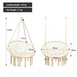 Pemberly Row Contemporary Cotton and Steel Hanging Hammock Chair in Beige