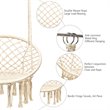 Pemberly Row Contemporary Cotton and Steel Hanging Hammock Chair in Beige