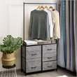 Pemberly Row 5-drawer MDF and Non-woven Fabric Closet Storage in Black/Gray
