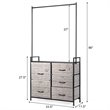 Pemberly Row 5-drawer MDF and Non-woven Fabric Closet Storage in Black/Gray