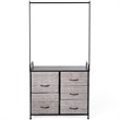 Pemberly Row 5-drawer MDF and Non-woven Fabric Closet Storage in Black/Gray