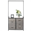 Pemberly Row 5-drawer MDF and Non-woven Fabric Closet Storage in Black/Gray
