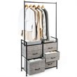 Pemberly Row 5-drawer MDF and Non-woven Fabric Closet Storage in Black/Gray