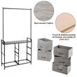 Pemberly Row 5-drawer MDF and Non-woven Fabric Closet Storage in Black/Gray