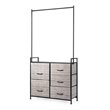 Pemberly Row 5-drawer MDF and Non-woven Fabric Closet Storage in Black/Gray