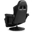 Pemberly Row PU Leather and Iron Swivel Massage Gaming Chair in Black