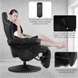 Pemberly Row PU Leather and Iron Swivel Massage Gaming Chair in Black
