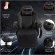 Pemberly Row PU Leather and Iron Swivel Massage Gaming Chair in Black