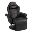 Pemberly Row PU Leather and Iron Swivel Massage Gaming Chair in Black