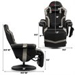 Pemberly Row PU Leather and Iron Swivel Massage Gaming Chair in Gray