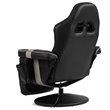 Pemberly Row PU Leather and Iron Swivel Massage Gaming Chair in Gray