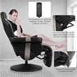 Pemberly Row PU Leather and Iron Swivel Massage Gaming Chair in Gray