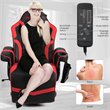 Pemberly Row PU Leather and Iron Swivel Massage Gaming Chair in Red