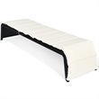 Pemberly Row Rattan Adjustable Cushioned Back Patio Lounge Chair in White